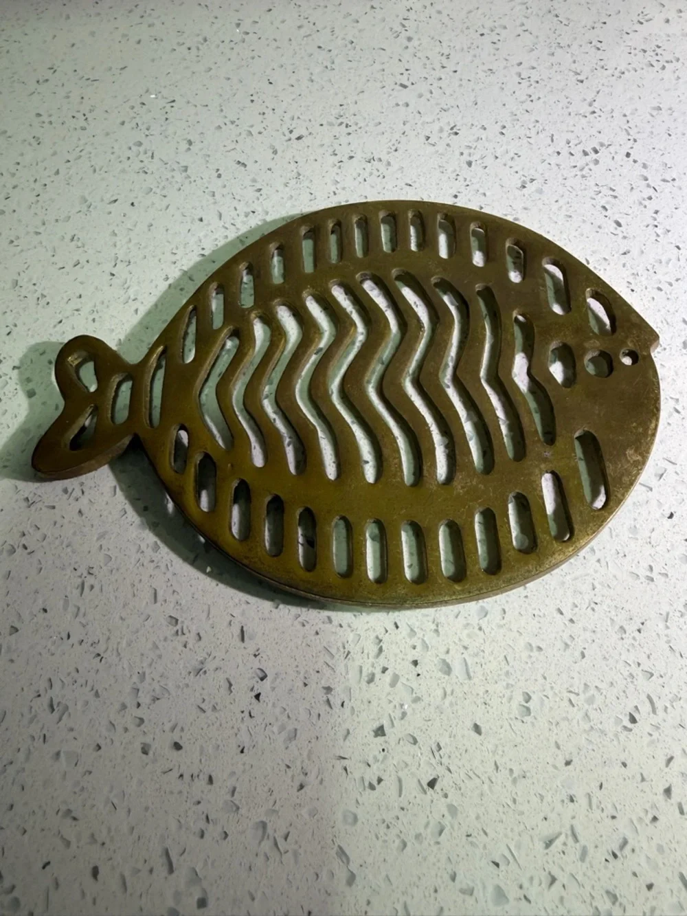 vintage brass fish trivet